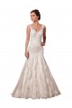 Sleeveless Ivory Mermaid V-Neck Bridal Wedding Dress Lincoln