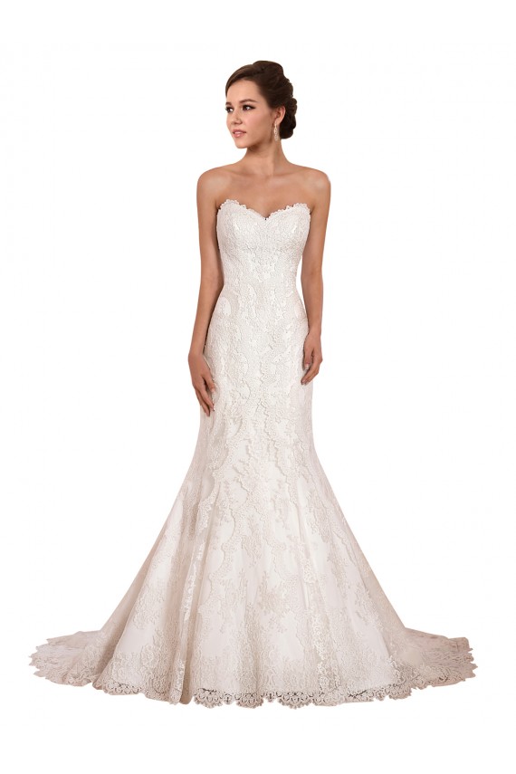 Sleeveless Ivory Mermaid Sweetheart Sexy Wedding Dress Lincoln