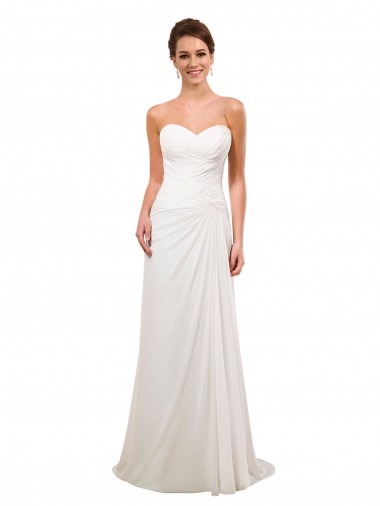 Sleeveless Ivory Sheath Sweetheart Wedding Gowns Lincoln