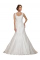 Cap Sleeves Ivory Mermaid V-Neck Wedding Dress Lincoln
