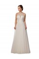 Sleeveless Ivory A-Line Tulle Illusion Neck Wedding Dress Lincoln