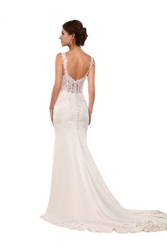 Sleeveless Ivory Mermaid V-Neck Sexy Wedding Dress Lincoln