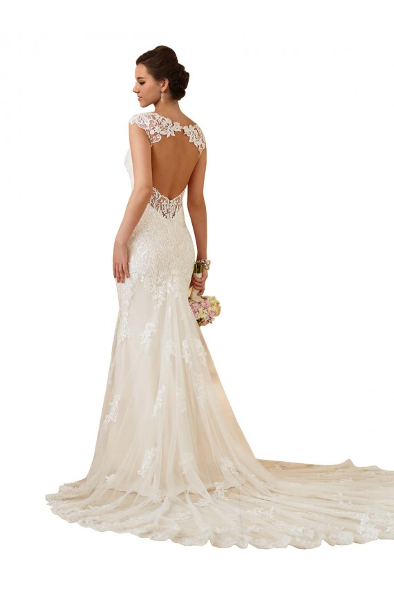 Sleeveless Ivory Keyhole Back Mermaid Sweetheart Modern Wedding Dress Lincoln