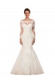 Long Sleeves Ivory Mermaid Bateau Neck Sexy Wedding Dress Lincoln