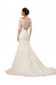 Long Sleeves Ivory Mermaid Bateau Neck Sexy Wedding Dress Lincoln