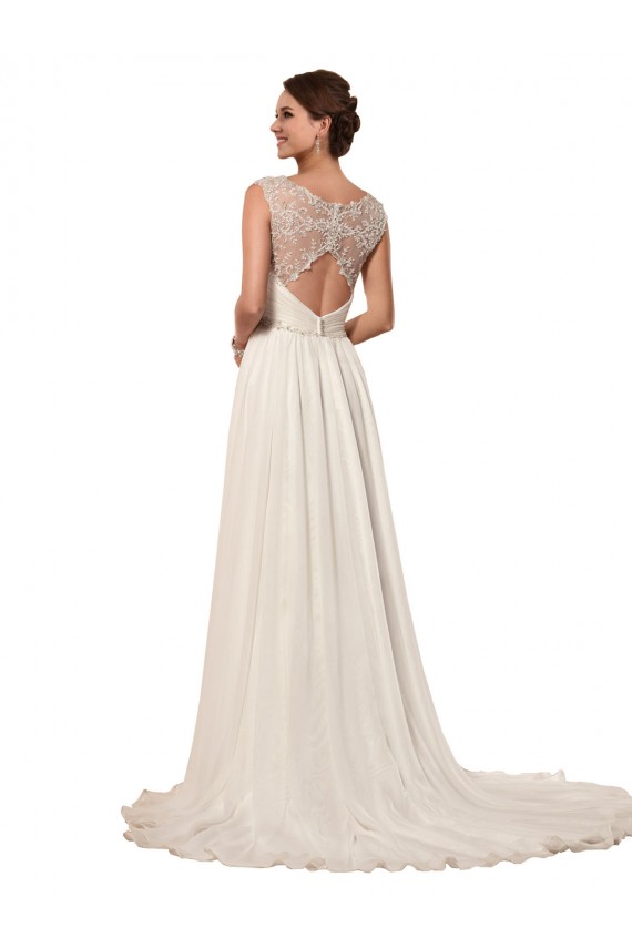 Sleeveless Ivory Keyhole Back Sheath Sweetheart Wedding Dress Lincoln