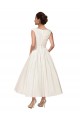 Sleeveless Ivory A-Line Satin V-Neck Wedding Dress Lincoln