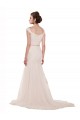 Sleeveless Ivory Mermaid Tulle Off the Shoulder Beach Wedding Dress Lincoln