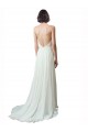 Sleeveless Ivory A-Line Spaghetti Straps Beach Wedding Dress Lincoln