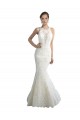 Sleeveless Ivory Mermaid Illusion Neck Beach Wedding Dress Lincoln
