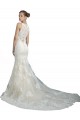 Sleeveless Ivory Mermaid Illusion Neck Beach Wedding Dress Lincoln