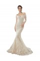 Long Sleeves Ivory & Champagne Mermaid Off the Shoulder Wedding Dress Lincoln