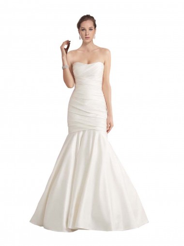 Sleeveless Ivory Low Back Mermaid Strapless Beach Wedding Dress Lincoln