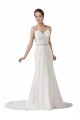 Sleeveless White Sheath Sweetheart Beach Wedding Dress Lincoln