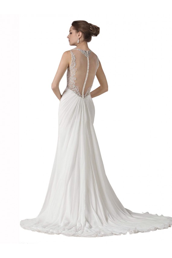 Sleeveless White Sheath Sweetheart Beach Wedding Dress Lincoln