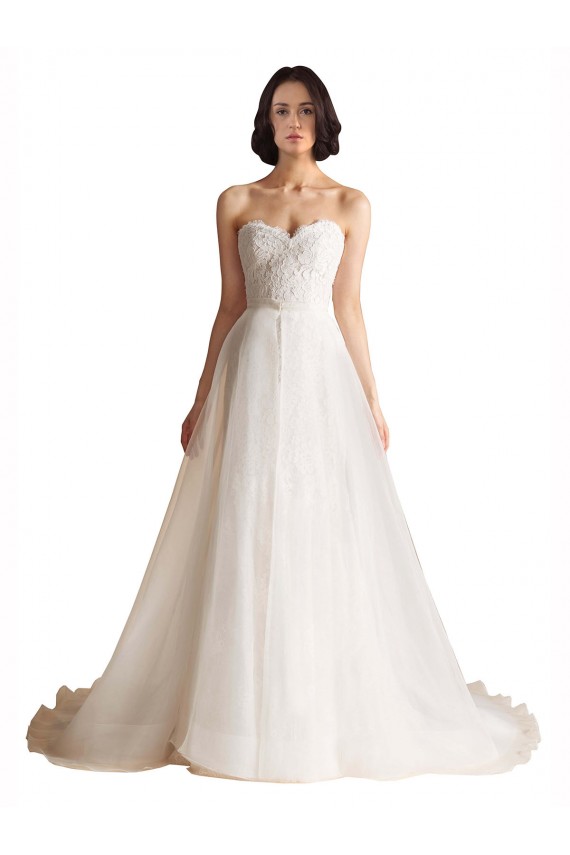 Sleeveless Ivory Low Back A-Line Sweetheart Bridal Wedding Dress Lincoln