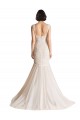 Sleeveless Ivory & Champagne Low Back Mermaid V-Neck Wedding Dress Lincoln
