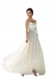 Sleeveless Ivory A-Line Soft Chiffon Strapless Wedding Dress Lincoln