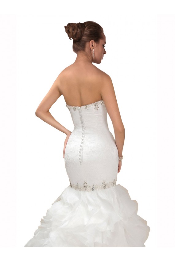 Sleeveless White Mermaid Tulle Sweetheart Wedding Dress Lincoln
