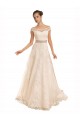 Sleeveless Ivory A-Line Off the Shoulder Beach Wedding Dress Lincoln