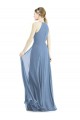 Sleeveless Dusty Blue A-Line Halter Neck Semi Formal Evening Dress / Bridesmaid Dress Lincoln