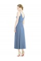 Sleeveless Dusty Blue A-Line Spaghetti Straps Bridesmaid Dress Lincoln