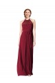 Sleeveless Burgundy A-Line Halter Neck Evening Gowns / Bridesmaid Dresses Lincoln