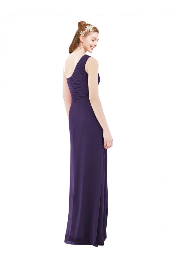Sleeveless Grape A-Line One Shoulder Evening Dress / Bridesmaid Dress Lincoln