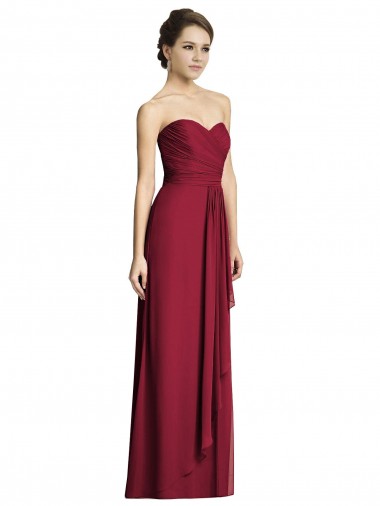Sleeveless Burgundy A-Line Sweetheart Formal Dress / Bridesmaid Dress Lincoln