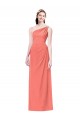 Sleeveless Coral A-Line One Shoulder Bridesmaid Dress Lincoln