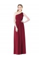 Sleeveless Burgundy A-Line One Shoulder Bridesmaid Gown Lincoln