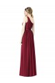 Sleeveless Burgundy A-Line One Shoulder Bridesmaid Gown Lincoln