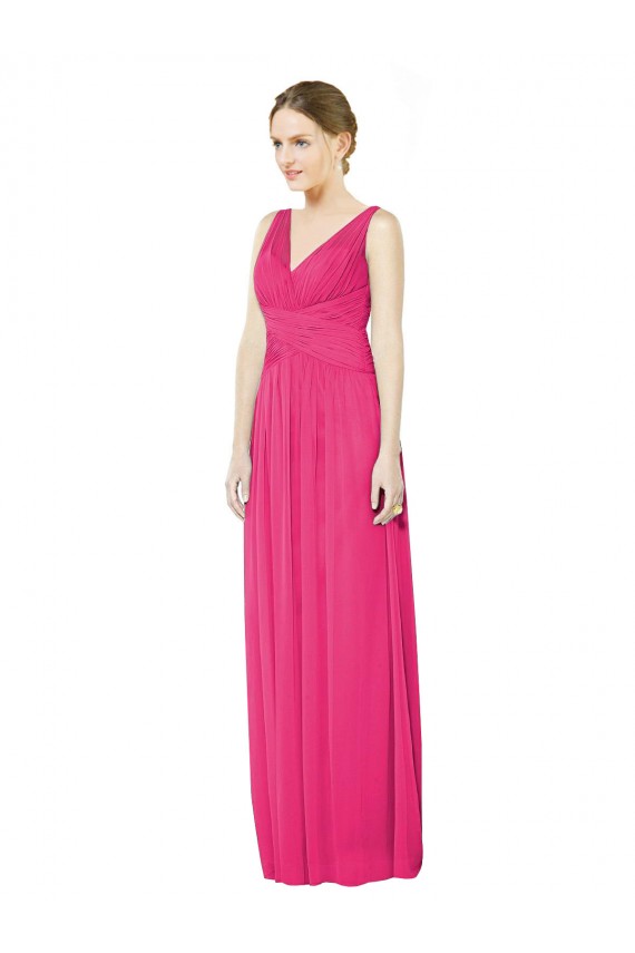 Sleeveless Azalea Open Back A-Line V-Neck Bridesmaid Dress Lincoln