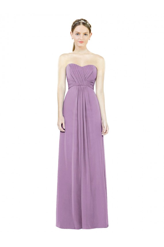 Sleeveless Dark Lavender A-Line Sweetheart Bridesmaid Dress Lincoln