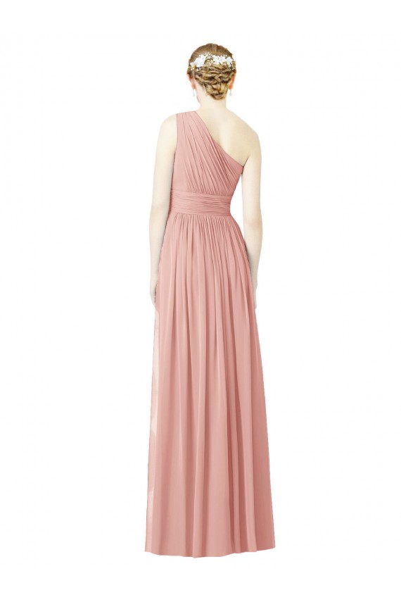 Sleeveless Bliss Pink A-Line One Shoulder Bridesmaid Dress Lincoln