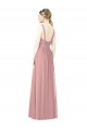 Sleeveless Dusty Pink A-Line High Neck Bridesmaid Dress Lincoln