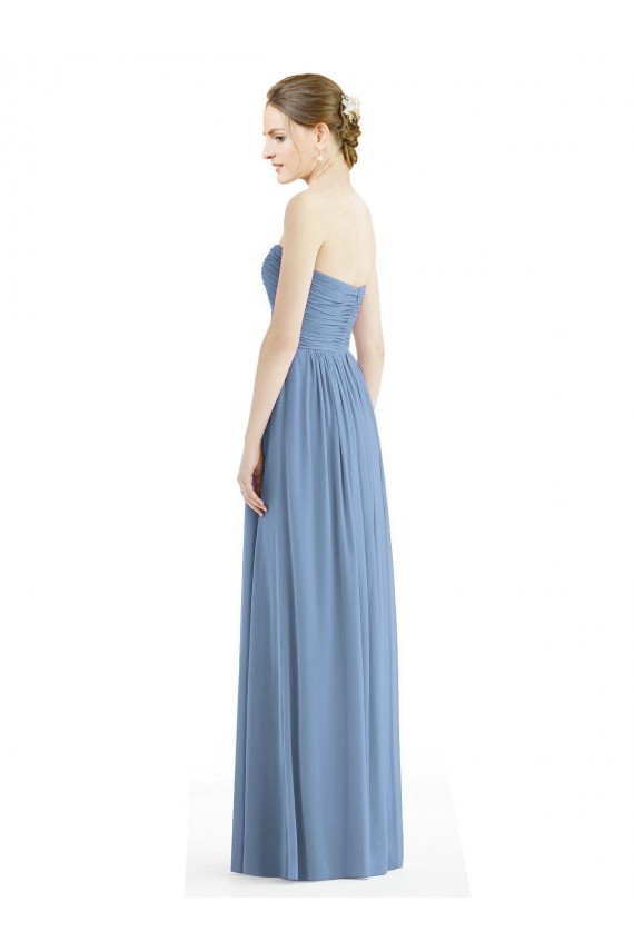 Sleeveless Dusty Blue A-Line Sweetheart Bridesmaid Gowns Lincoln