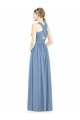 Sleeveless Dusty Blue A-Line V-Neck Bridesmaid Gowns Lincoln
