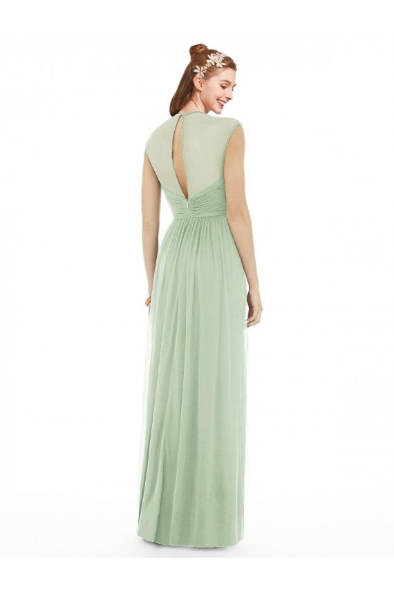 Cap Sleeves Sage A-Line Sweetheart Formal Dress / Bridesmaid Dress Lincoln