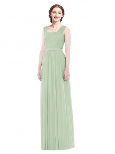 Sleeveless Sage A-Line Spaghetti Straps Bridal Party Dress Lincoln