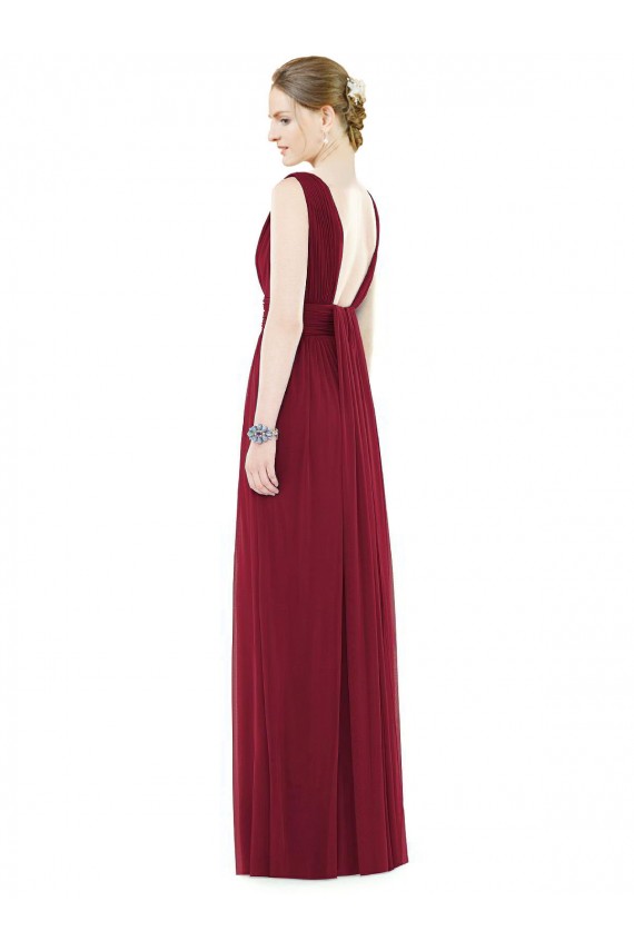 Sleeveless Royal Blue A-Line V-Neck Bridesmaid Gowns Lincoln