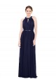 Sleeveless Dark Navy A-Line High Neck Bridesmaid Dress / Formal Dress Lincoln