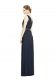 Sleeveless Dark Navy A-Line V-Neck Bridesmaid Gowns Lincoln