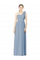 Sleeveless Dusty Blue A-Line One Shoulder Bridesmaid Dress Lincoln
