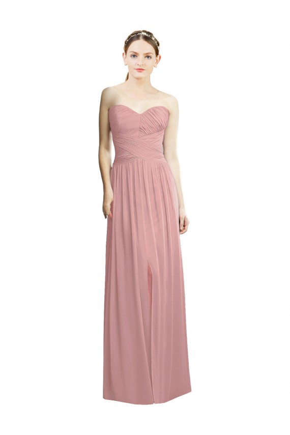 Sleeveless Dusty Pink A-Line Sweetheart Bridesmaid Dress / Evening Dress Lincoln