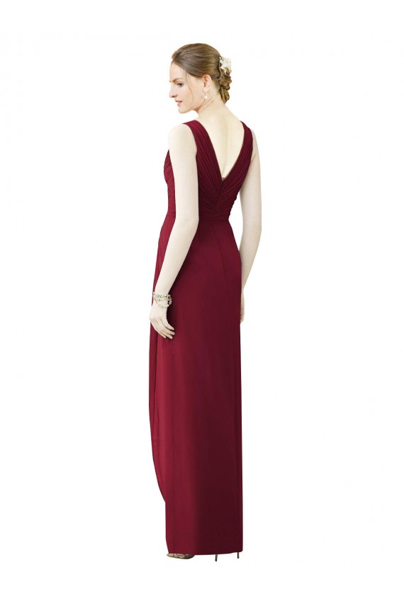 Sleeveless Frost V-Back Sheath V-Neck Bridesmaid Dress / Evening Dress Lincoln