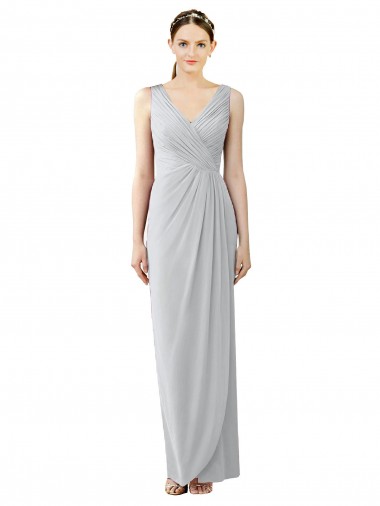 Sleeveless Frost V-Back Sheath V-Neck Bridesmaid Dress / Evening Dress Lincoln
