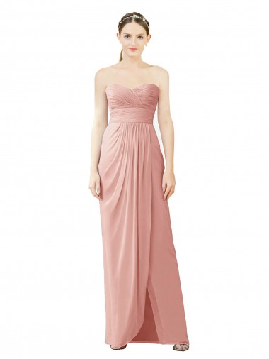 Sleeveless Bliss Pink A-Line Sweetheart High Low Bridesmaid Dress Lincoln