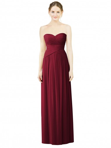 Sleeveless Burgundy A-Line Sweetheart Evening Dress / Bridesmaid Dress Lincoln