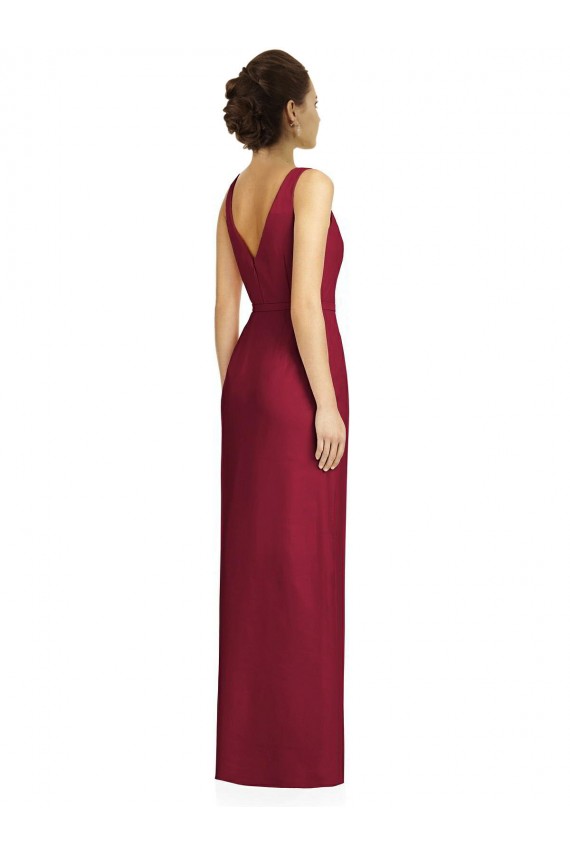 Sleeveless Frost V-Back Sheath V-Neck Bridesmaid Dress Lincoln